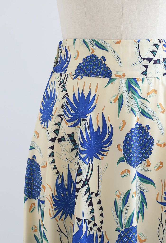 Tropical Pineapple A-Line Maxi Skirt | Chicwish