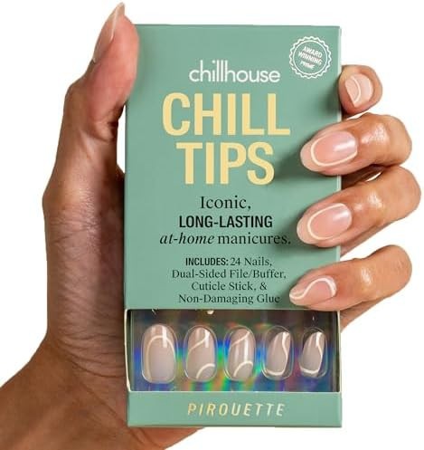 Chillhouse - Chill Tips, Press on Nails Kit - Pirouette (Oval) - 30 Nail Shapes & Sizes - Up to 3... | Amazon (US)