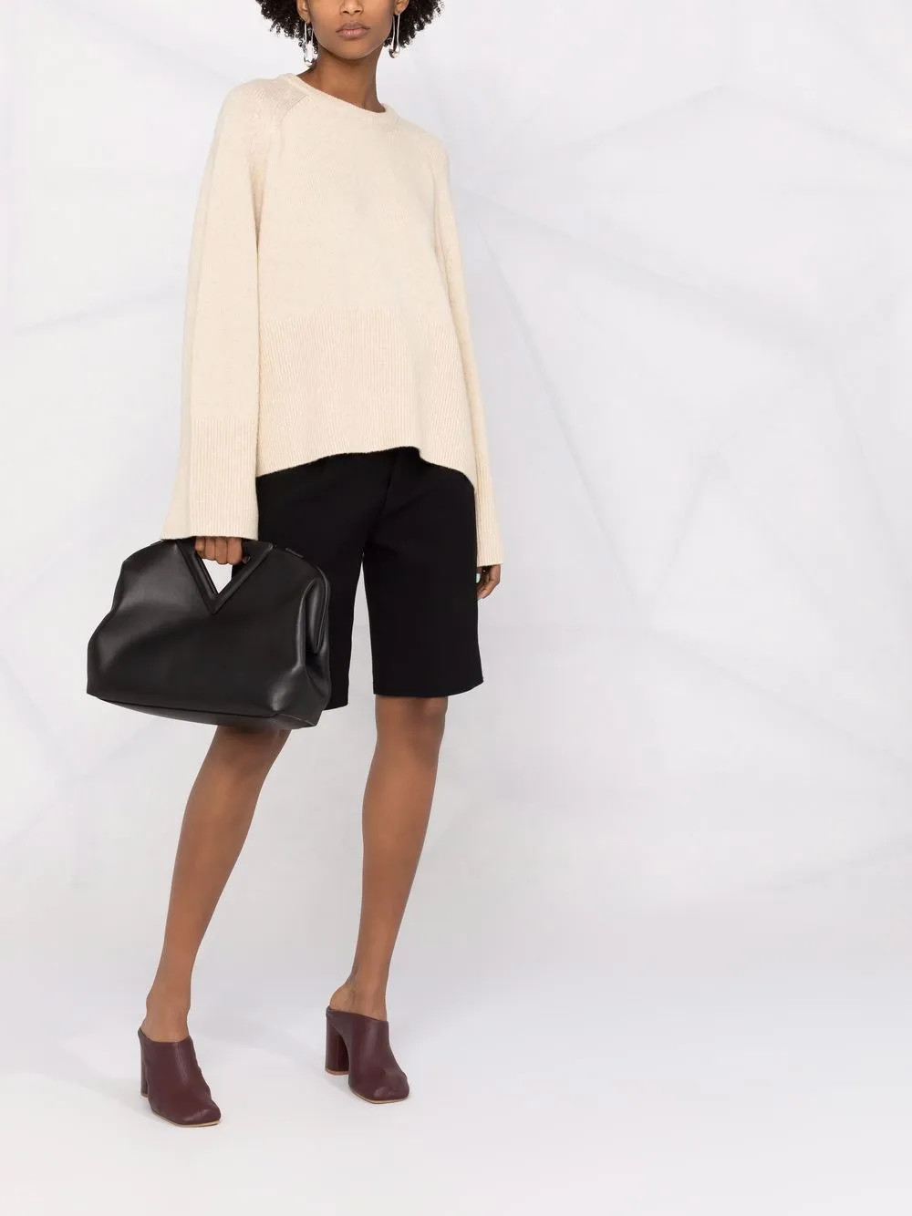 knitted wide sleeve jumper | Farfetch (US)