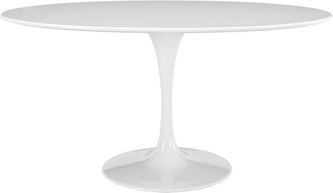 Lippa 60" Oval Dining Table - Timeless Modernism, White Wood Top, Tapered Metal Base, Chip-Resist... | Amazon (US)