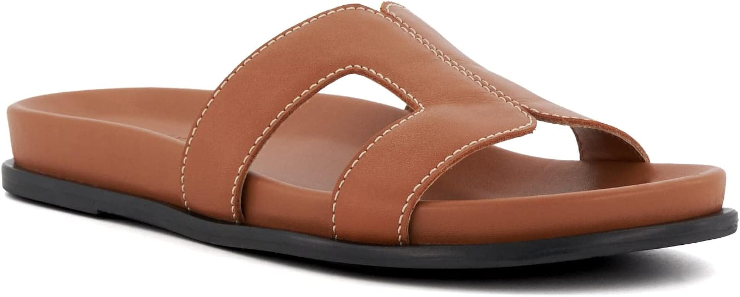 Dune Ladies Women's LOUPA Topstitch-Detail Comfort-Footbed Slider Sandals Flat Heel | Amazon (UK)