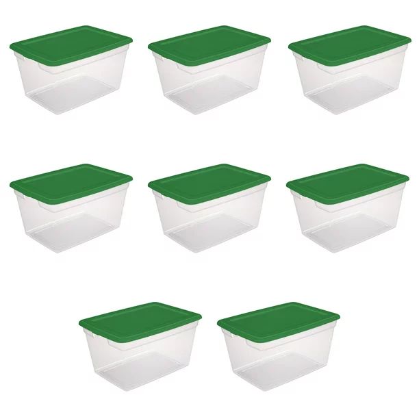 Sterilite Plastic 58 Qt. Storage Box Elf Green Set of 8 - Walmart.com | Walmart (US)