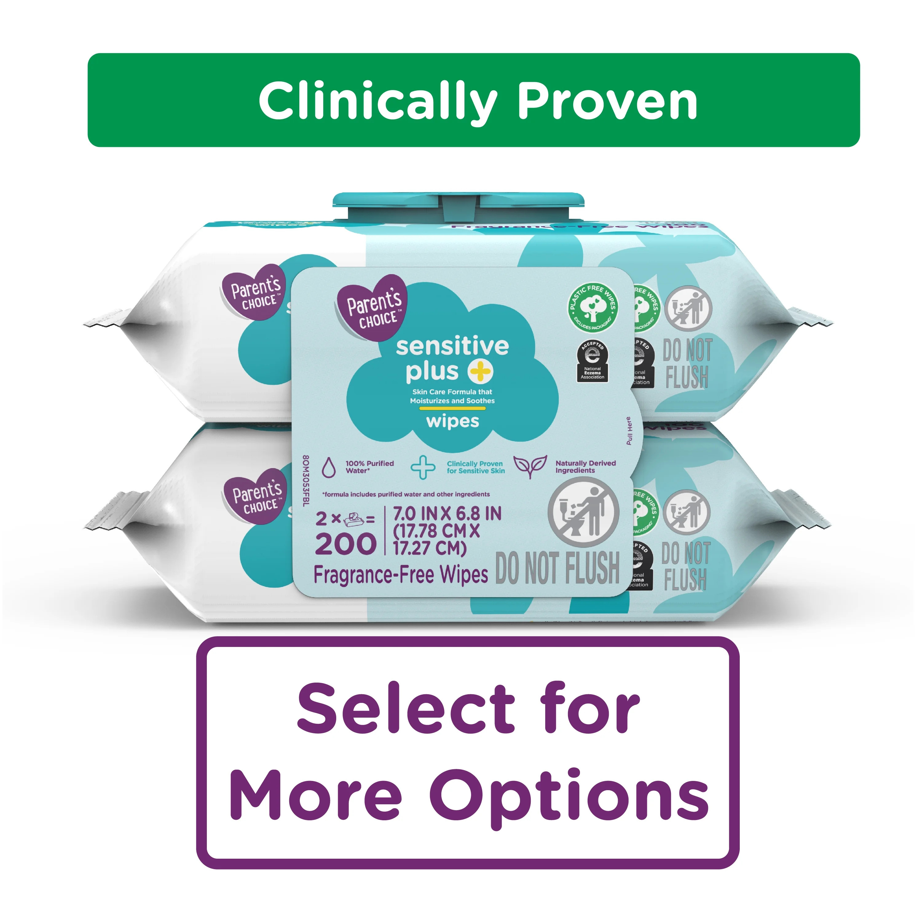 Parent's Choice Sensitive Plus Baby Wipes, 200 Count - Walmart.com | Walmart (US)