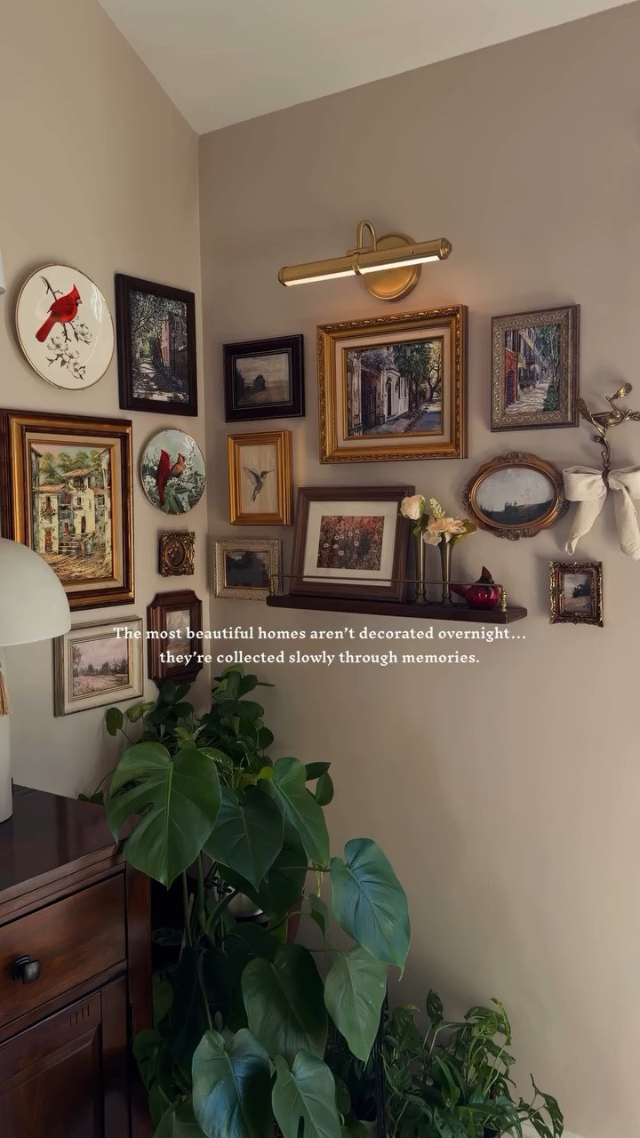 The most beautiful homes aren’t decorated overnight…they’re collected slowly through memories.

#gallerywall #cozyathome #vintagemodern #cozyvibes #cozyhome