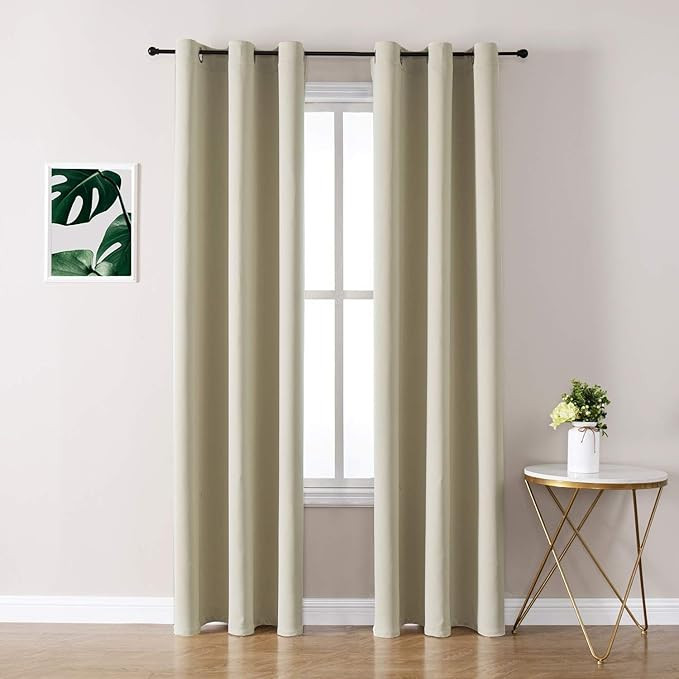 ChrisDowa Grommet Room Darkening Curtains for Bedroom and Living Room - 2 Panels Set Thermal Insu... | Amazon (US)