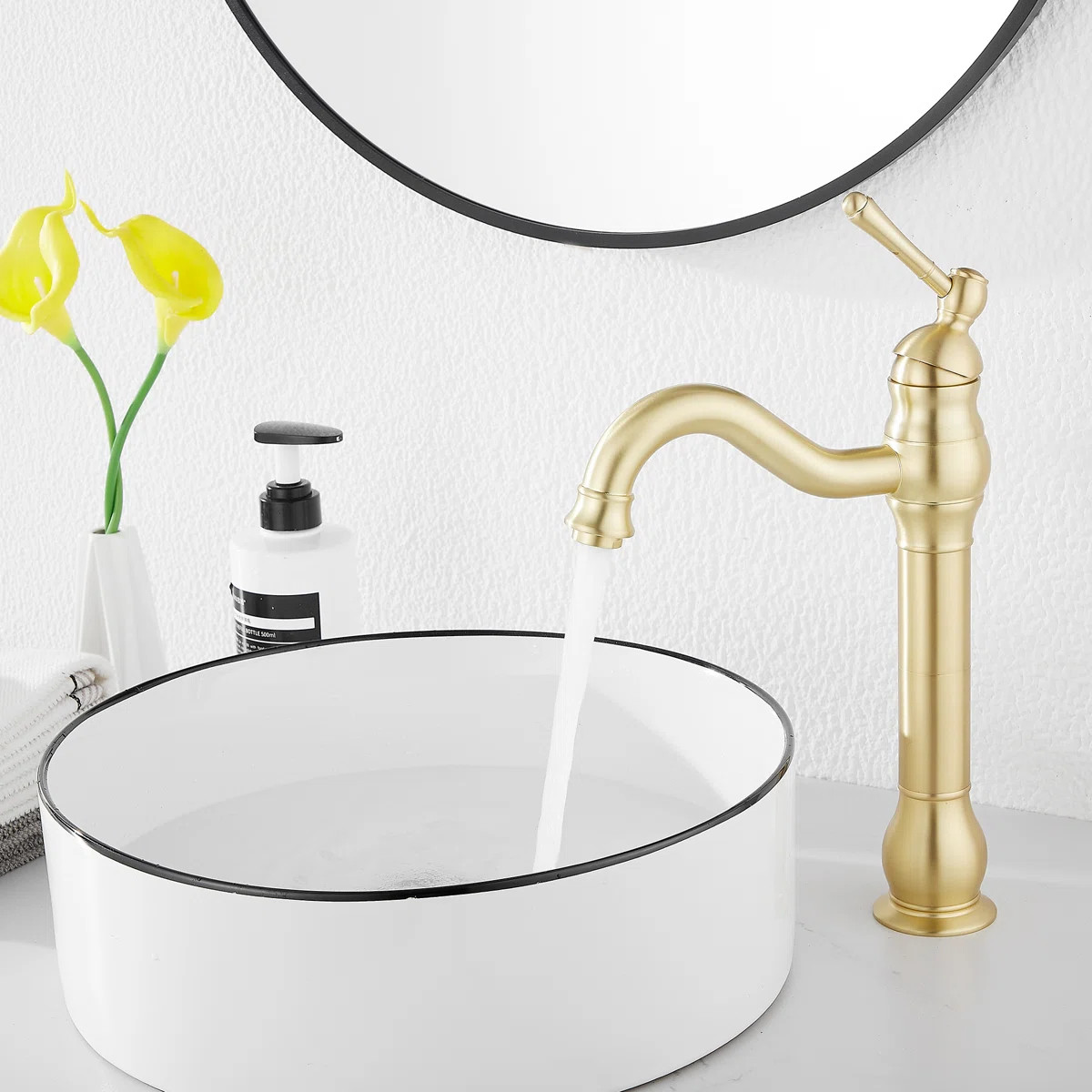 Vessel Sink Faucet Single-handle Bathroom Faucet with Drain Assembly 9315H-BG | Wayfair North America