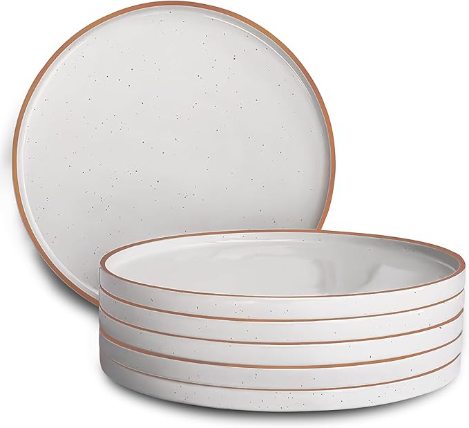 Mora 10.5-inch Porcelain Dinner Plate Set of 6 - Microwave/Oven/Dishwasher Safe, Scratch Resistan... | Amazon (US)