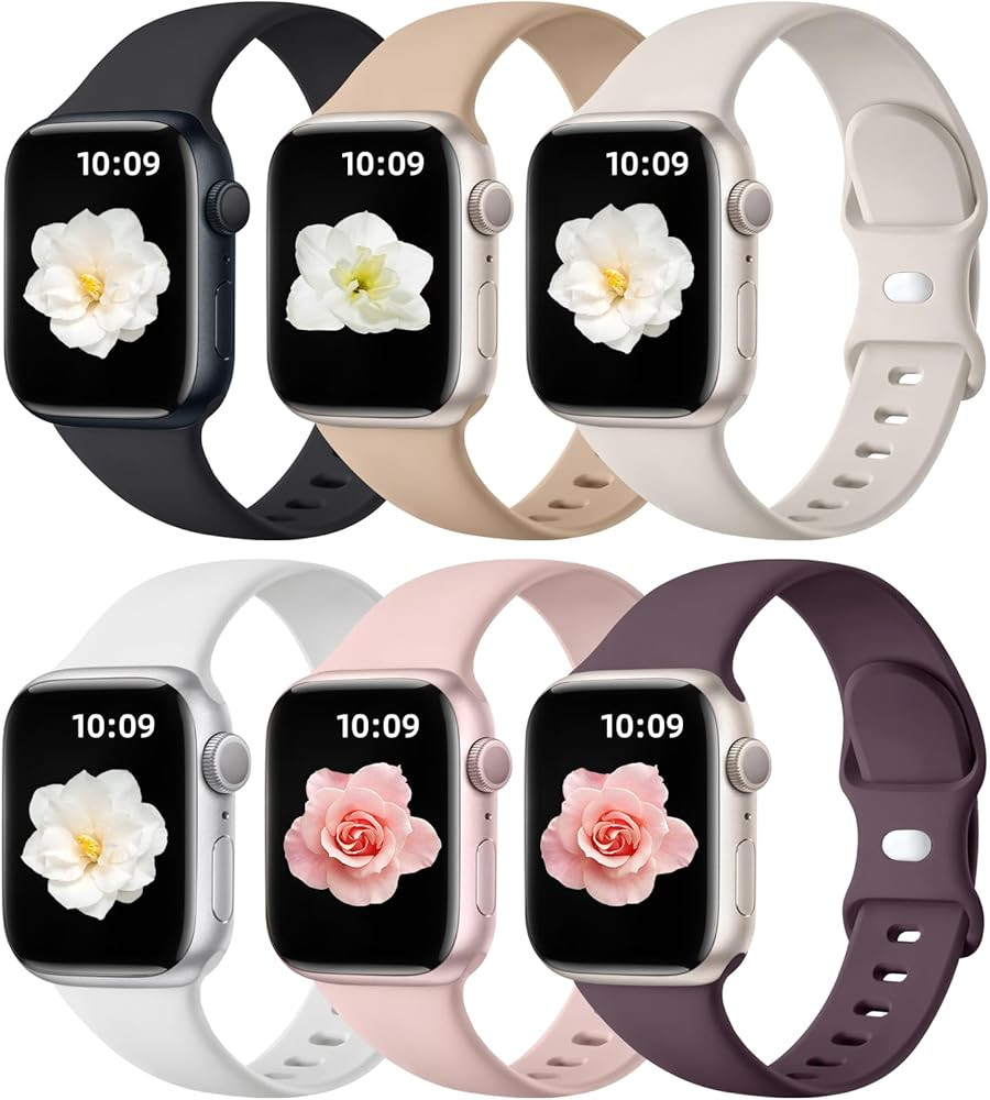 Maledan 6 Pack Bands Compatible for Apple Watch Band 38mm 40mm 41mm 42mm 44mm 45mm 49mm Women Men... | Amazon (US)