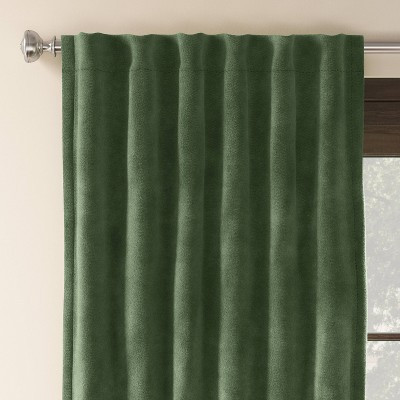 2pk 50"x63" Blackout Velvet Curtain Panels Green - Threshold™: Solid Woven, Machine Wash, OEKO-TEX Certified | Target