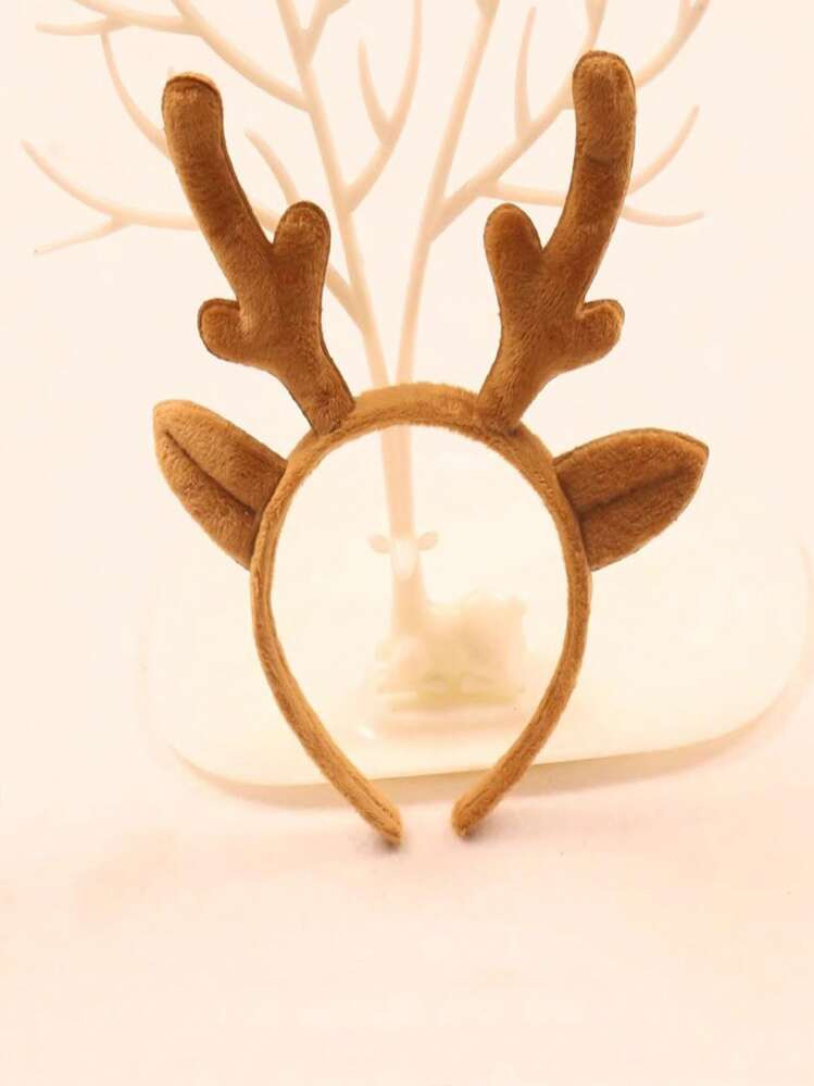 1PC Christmas Decorative Headband Cute Plush Antler Deer Suitable For Christmas Dress Up Reindeer ,Christmas Decorations Home Holiday Essential | SHEIN
