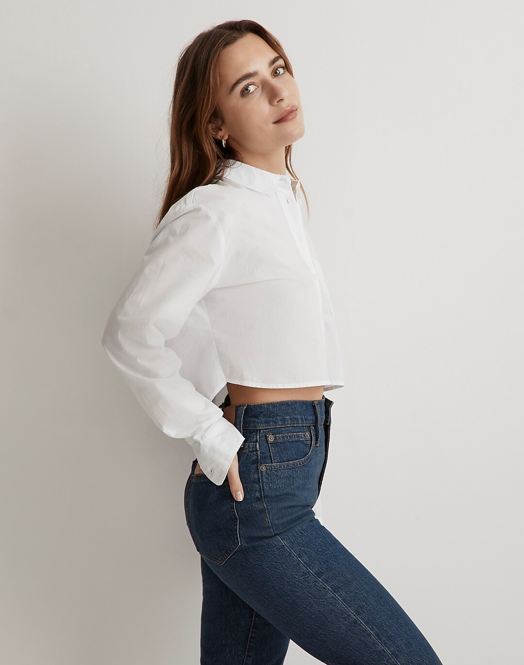 Poplin Oversized Supercrop Ex-Boyfriend Shirt | Madewell