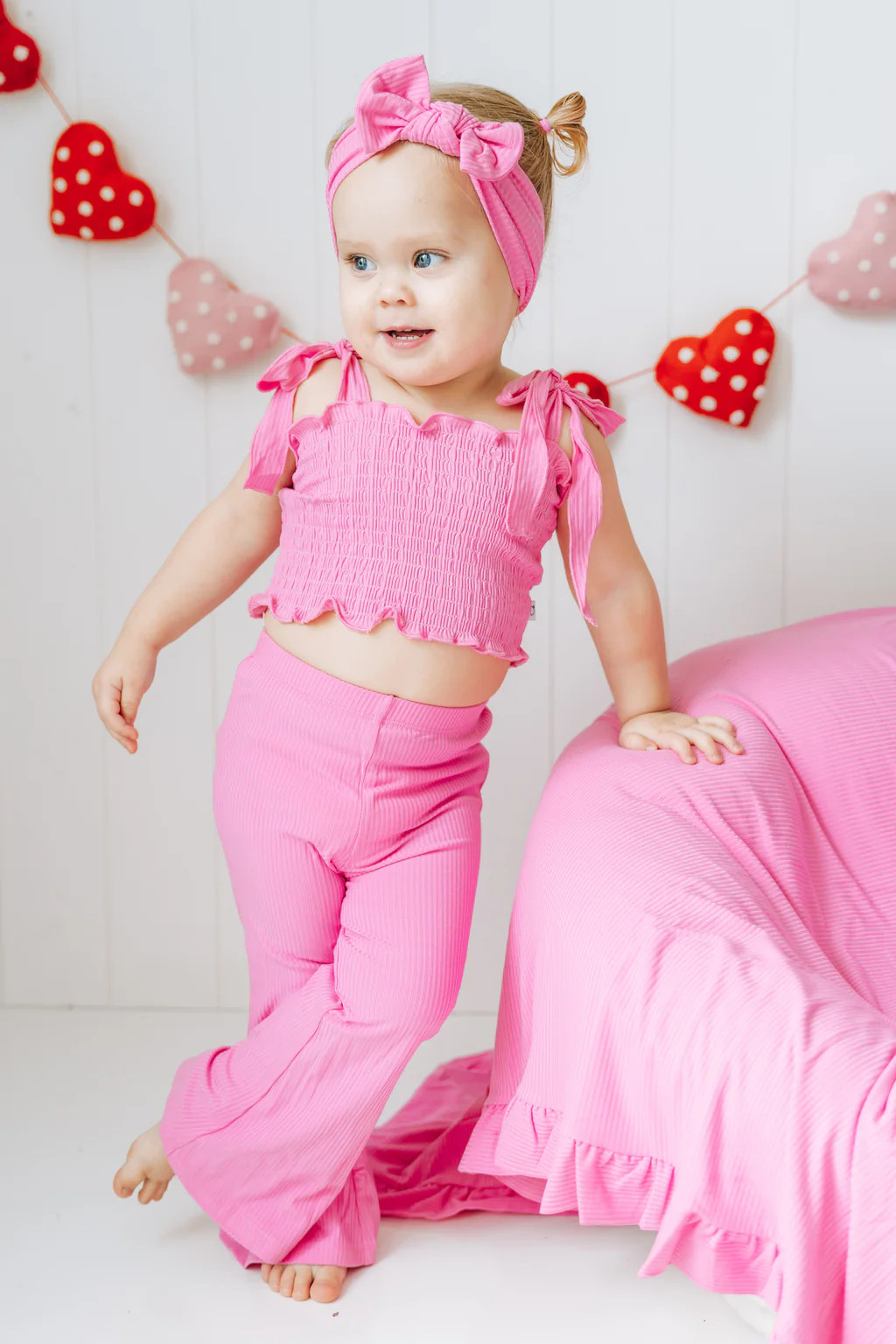 BUBBLEGUM RIB DREAM SMOCKED FLARE SET | Dream Big Little Co.