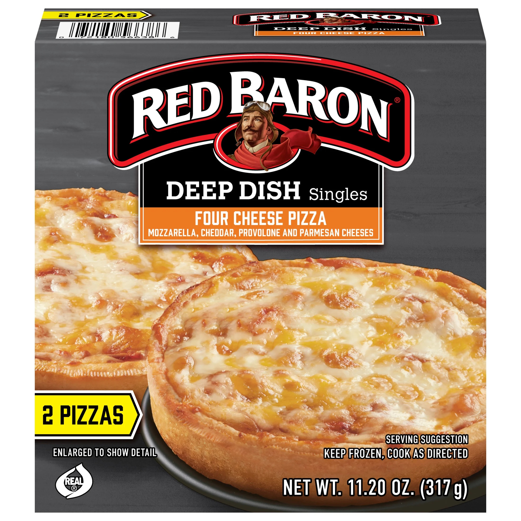 Red Baron Four Cheese Deep Dish Personal Frozen Pizza, 11.2 oz 2 Pack | Walmart (US)