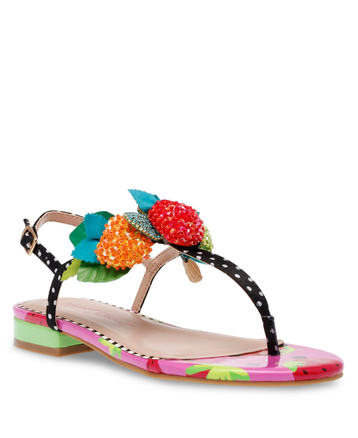 Betsey Johnson Women's Juicie Sequin Fruit Embellished Flat Sandals Women's Shoes | Macys (US)