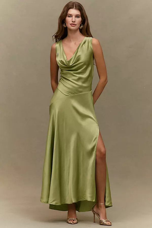 BHLDN Aurora Cowl-Neck Maxi Slip Dress | Anthropologie (US)