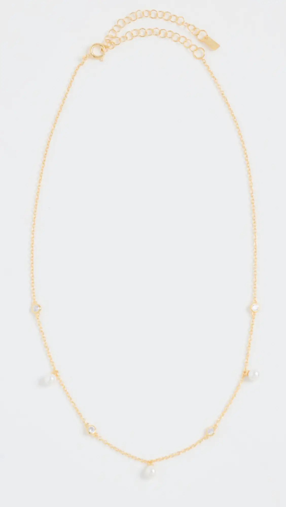By Adina Eden CZ Bezel x Dangling Pearl Choker | Shopbop | Shopbop