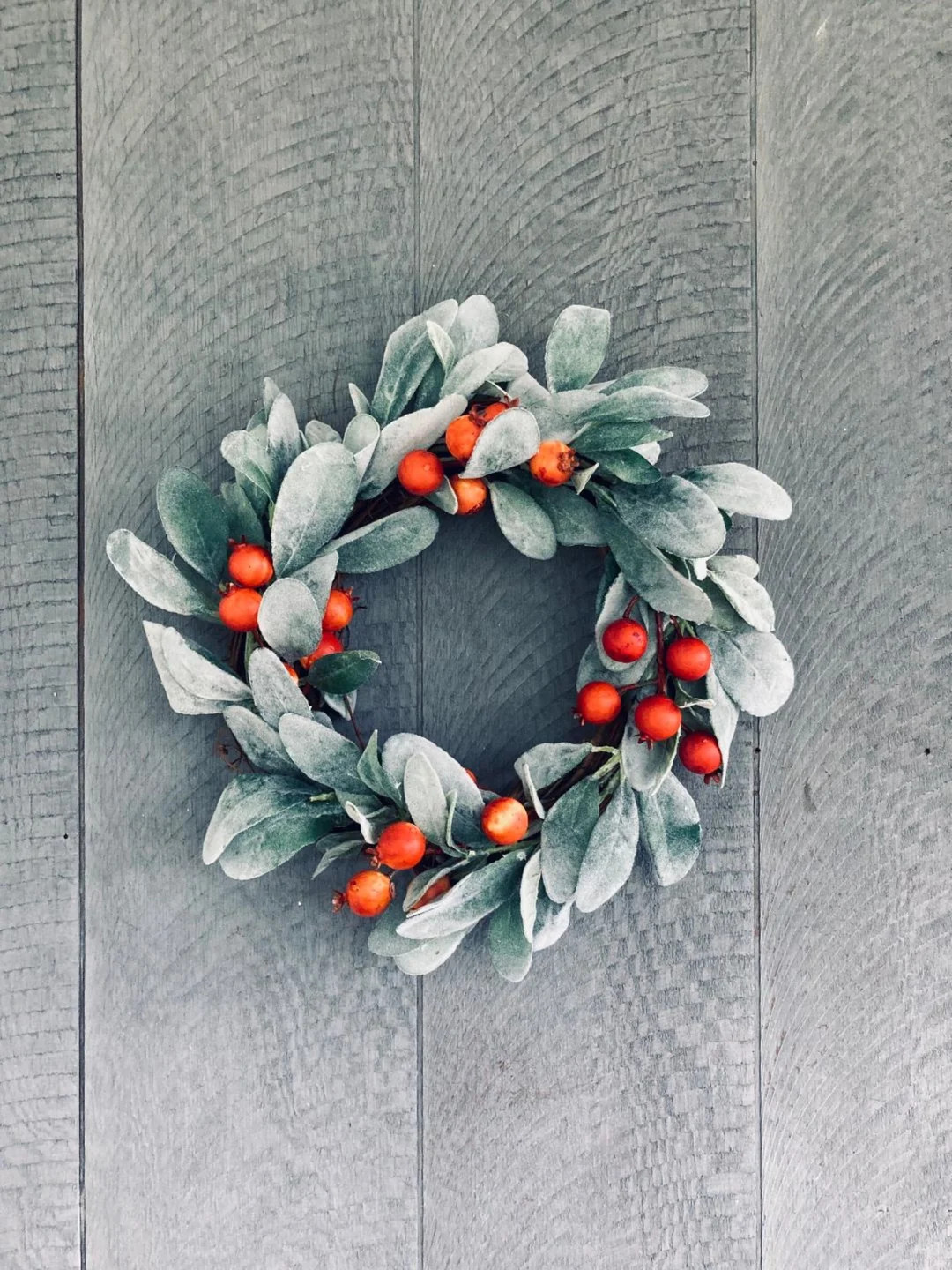 Fall Lambs Ear Wreath Orange Berry Wreath Fall Berry Wreath - Etsy | Etsy (US)