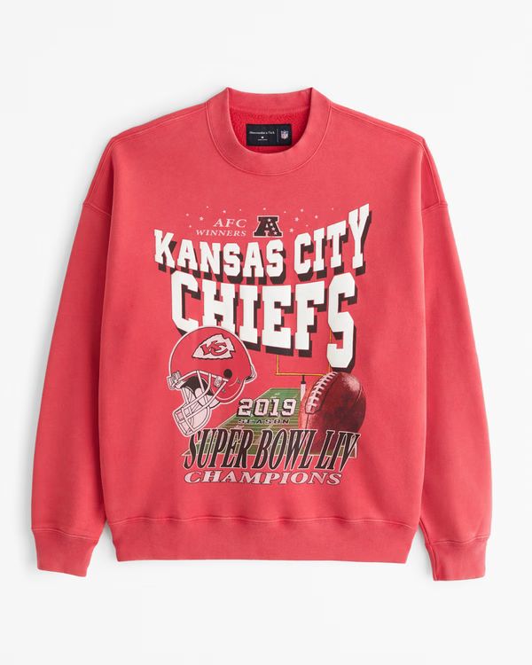 NFL Kansas City Chiefs Graphic Crew Sweatshirt | NFL NFL | Abercrombie.com | Abercrombie & Fitch (US)