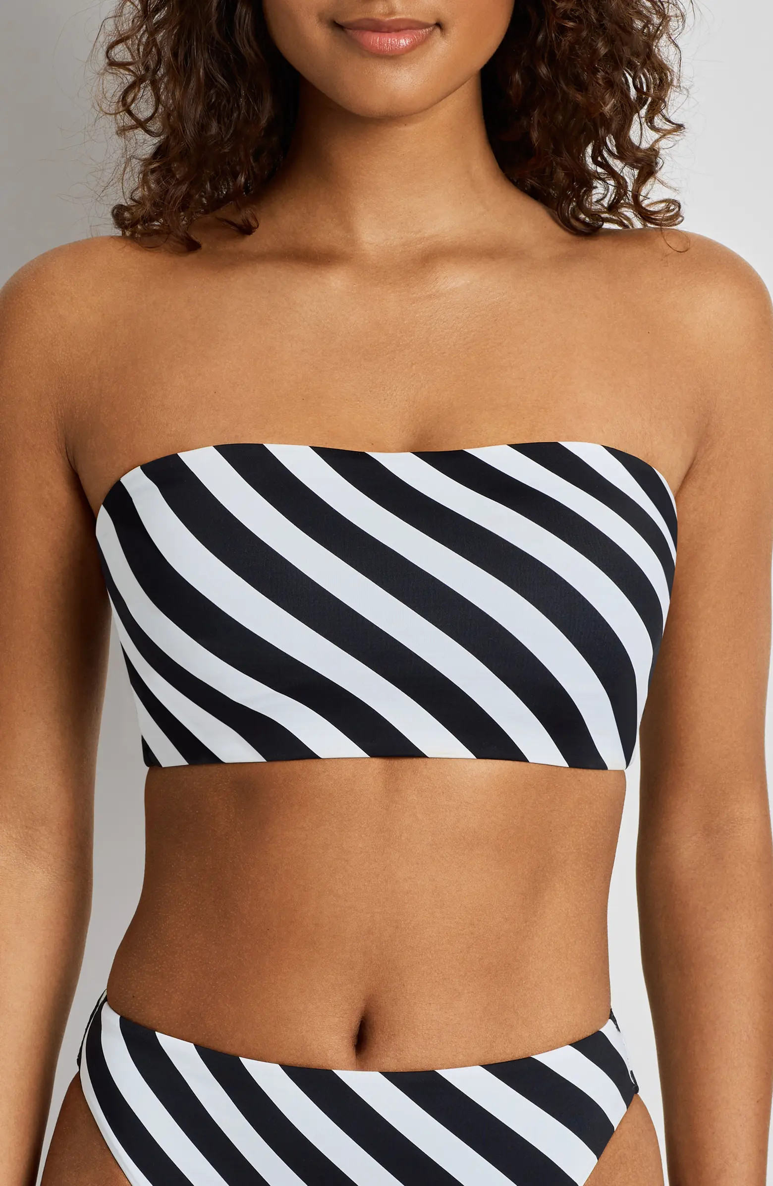 Stripe Longline Bandeau Bikini Top | Nordstrom