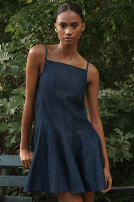 Denim A-Line Mini Dress | Anthropologie (US)