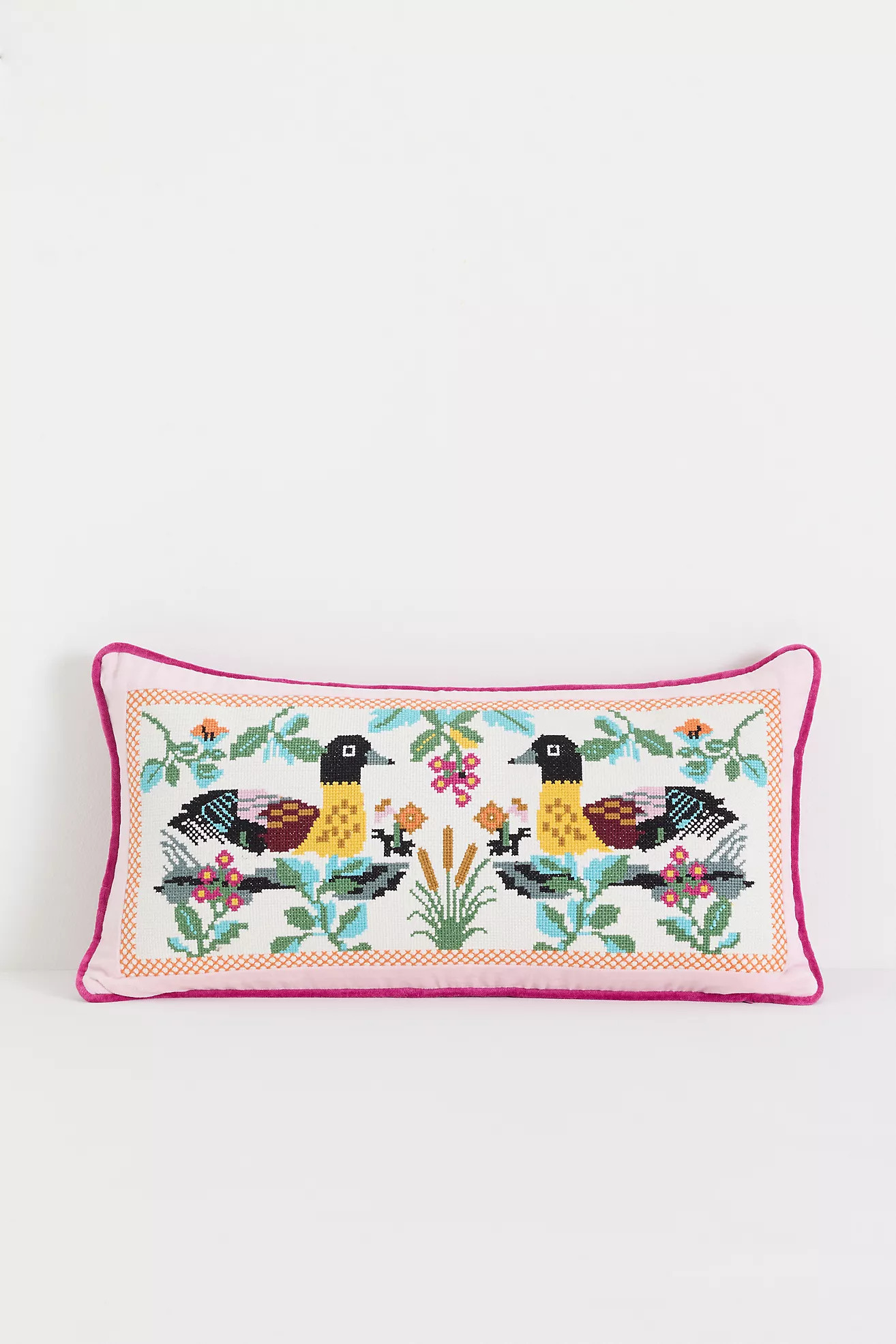 Daniella Cotton Needlepoint Novelty Pillow | Anthropologie (US)