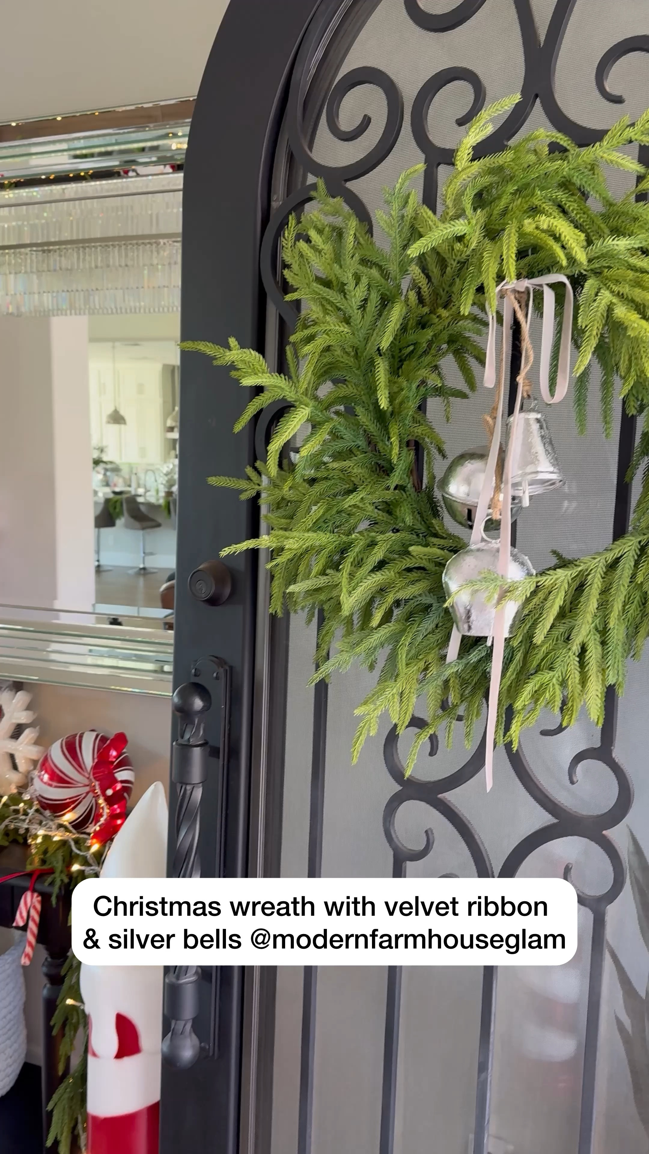 Christmas wreath with velvet ribbon and Silver bells at modern farmhouse glam 

#LTKSeasonal #LTKHome #LTKHoliday