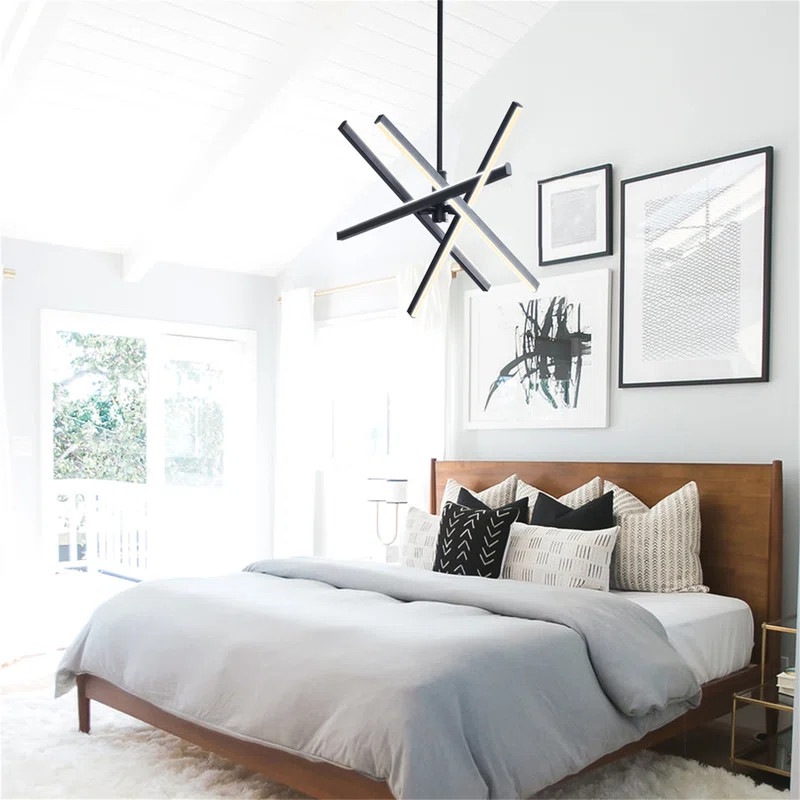 Aliene 4 - Light Dimmable LED Sputnik Modern Linear Chandelier | Wayfair North America