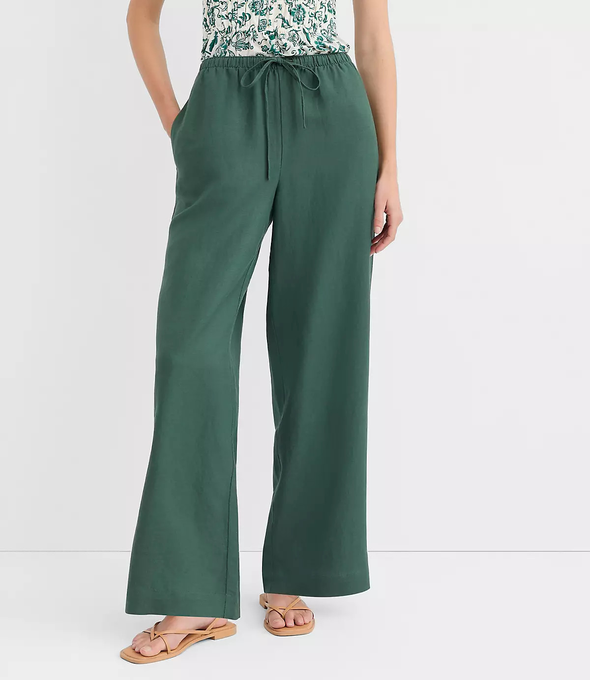 Sawyer Pull On Pants in Linen Blend | LOFT
