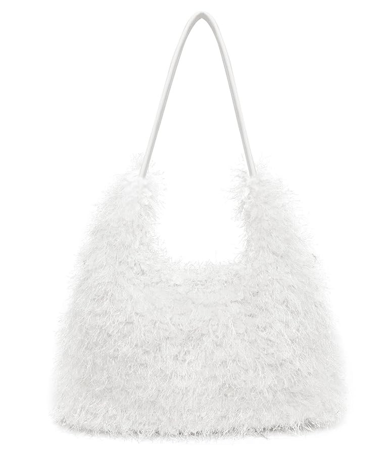 Large Furry Hobo Shoulder Crossbody Bag for Women Faux Fur Fuzzy Plush Purse and Handbag With Lon... | Amazon (US)