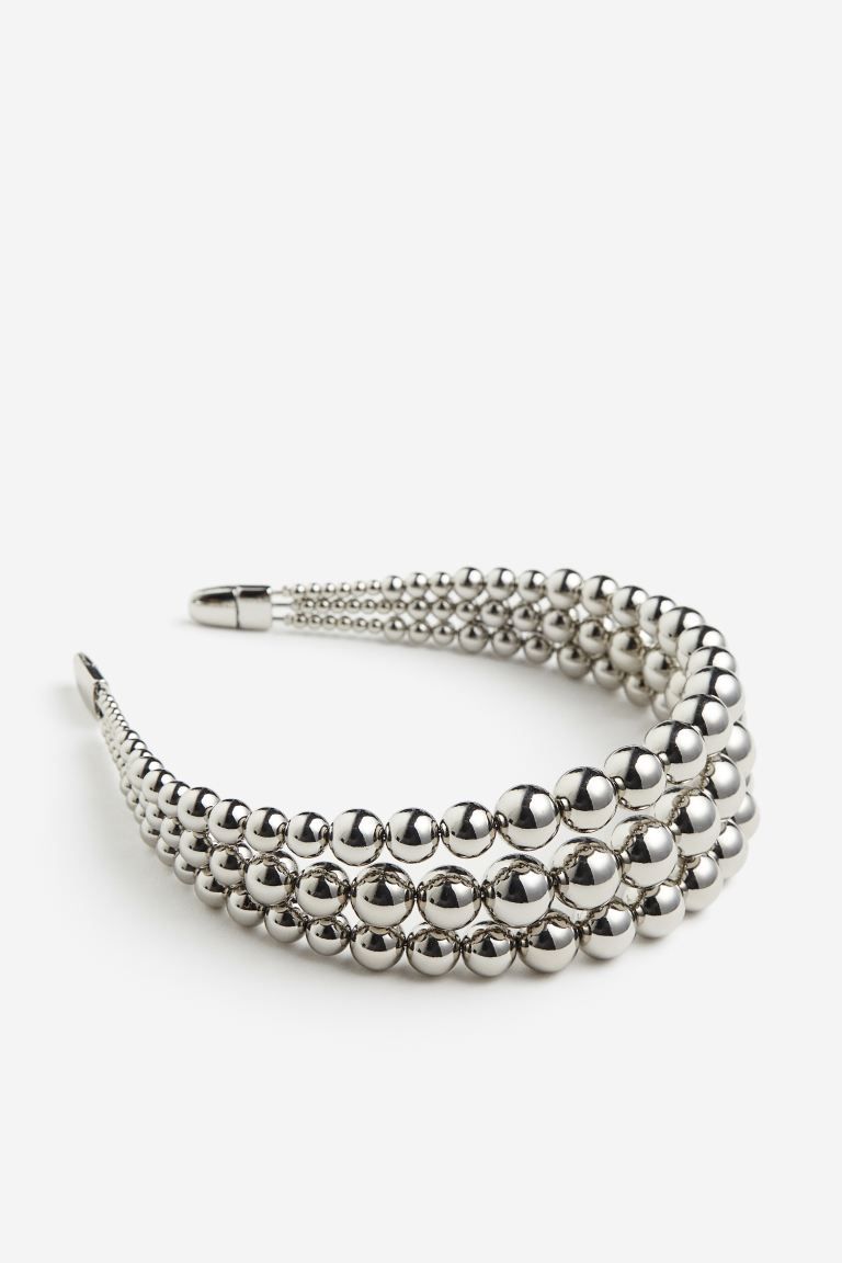 Beaded Alice band - Silver-coloured - Ladies | H&M GB | H&M (UK, MY, IN, SG, PH, TW, HK)