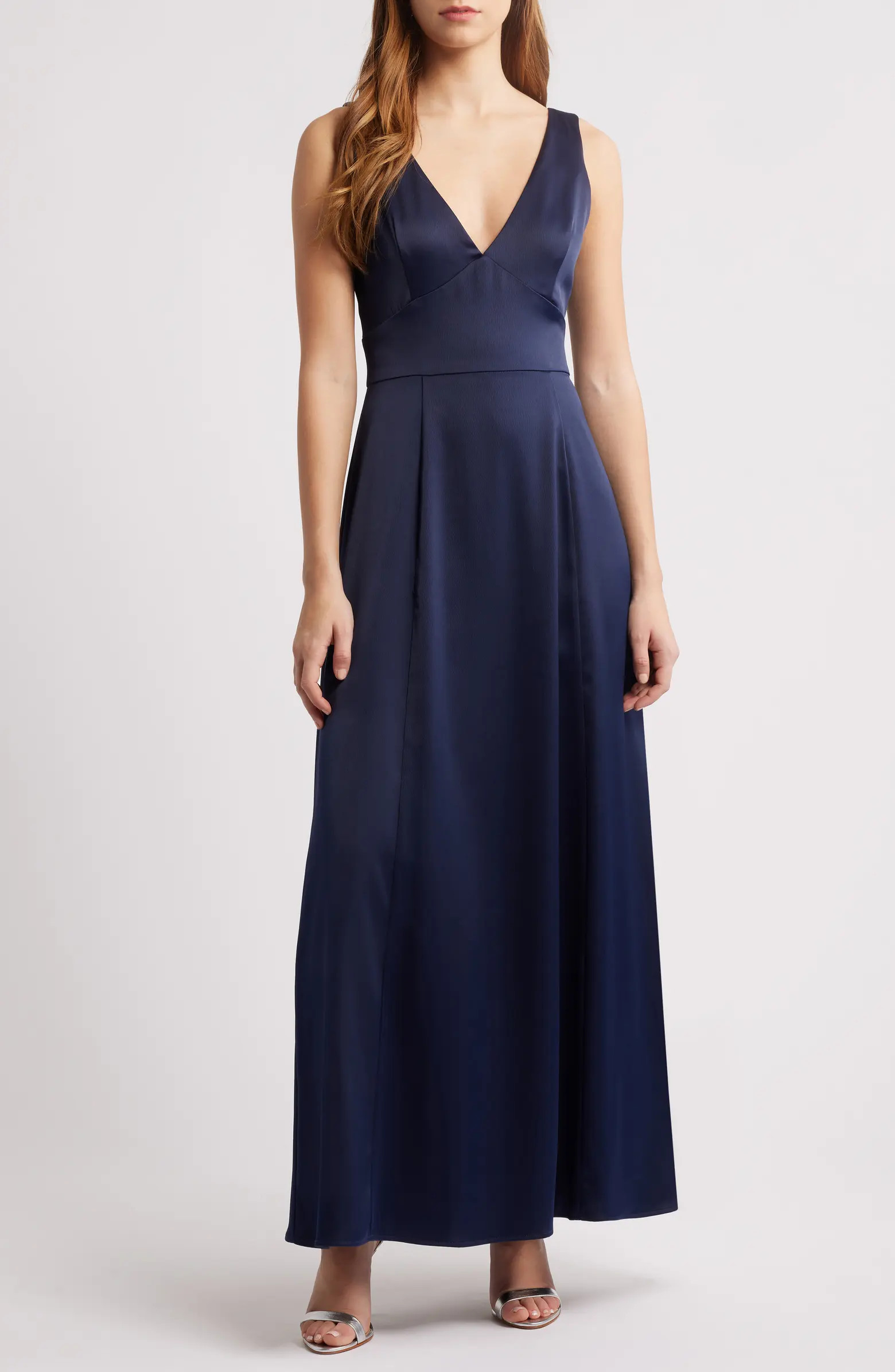 Thea Halter Neck Satin Gown | Nordstrom