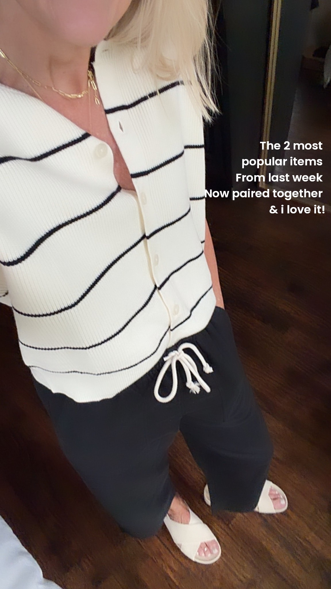 The 2 most popular items I shared last week paired them together here, and I love them together! 

Sweater - small
Pants - small and 20% off ￼

@Target

#LTKmomlife #LTKOver40 #LTKSaleAlert