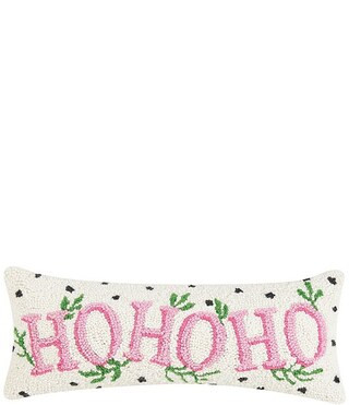 Peking Handicraft Spotted Holiday Ho Ho Ho Decorative Hook Wool Pillow | Dillard's | Dillard's