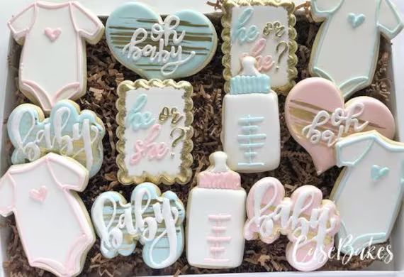 He or She Gender Reveal Sugar Cookies  1 Dozen | Etsy | Etsy (US)