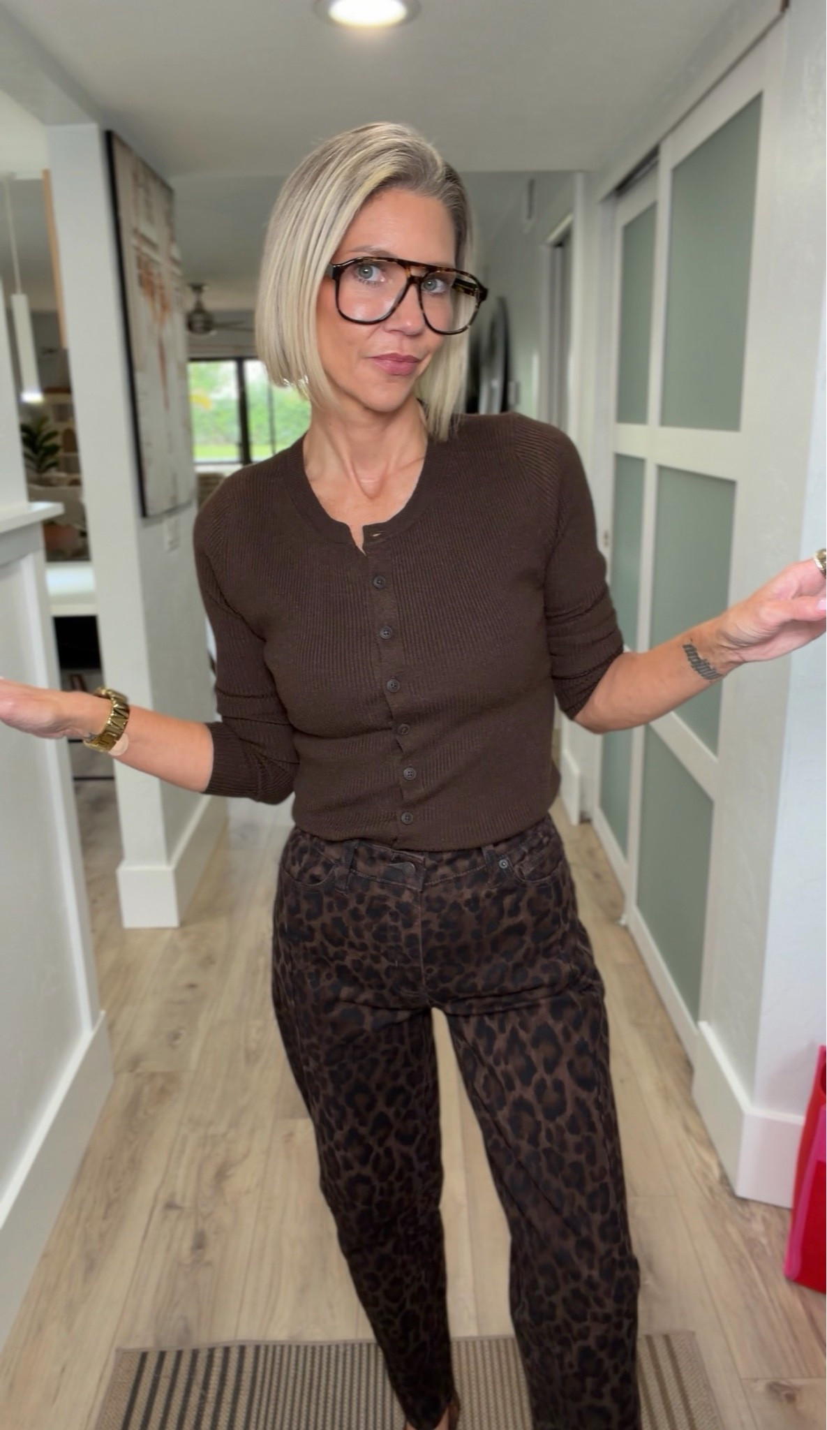The cardigan and leopard barrel jeans are from Scenario @Walmart 
I’m wearing an XS cardigan and size 0 jeans.

#LTKootd #LTKOver40 #LTKgrwm