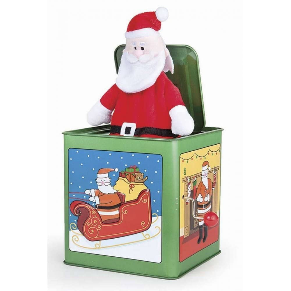Jack Rabbit Creations Santa Claus Jack in The Box Toy, Plush Santa, Side Crank Plays We Wish You ... | Amazon (US)