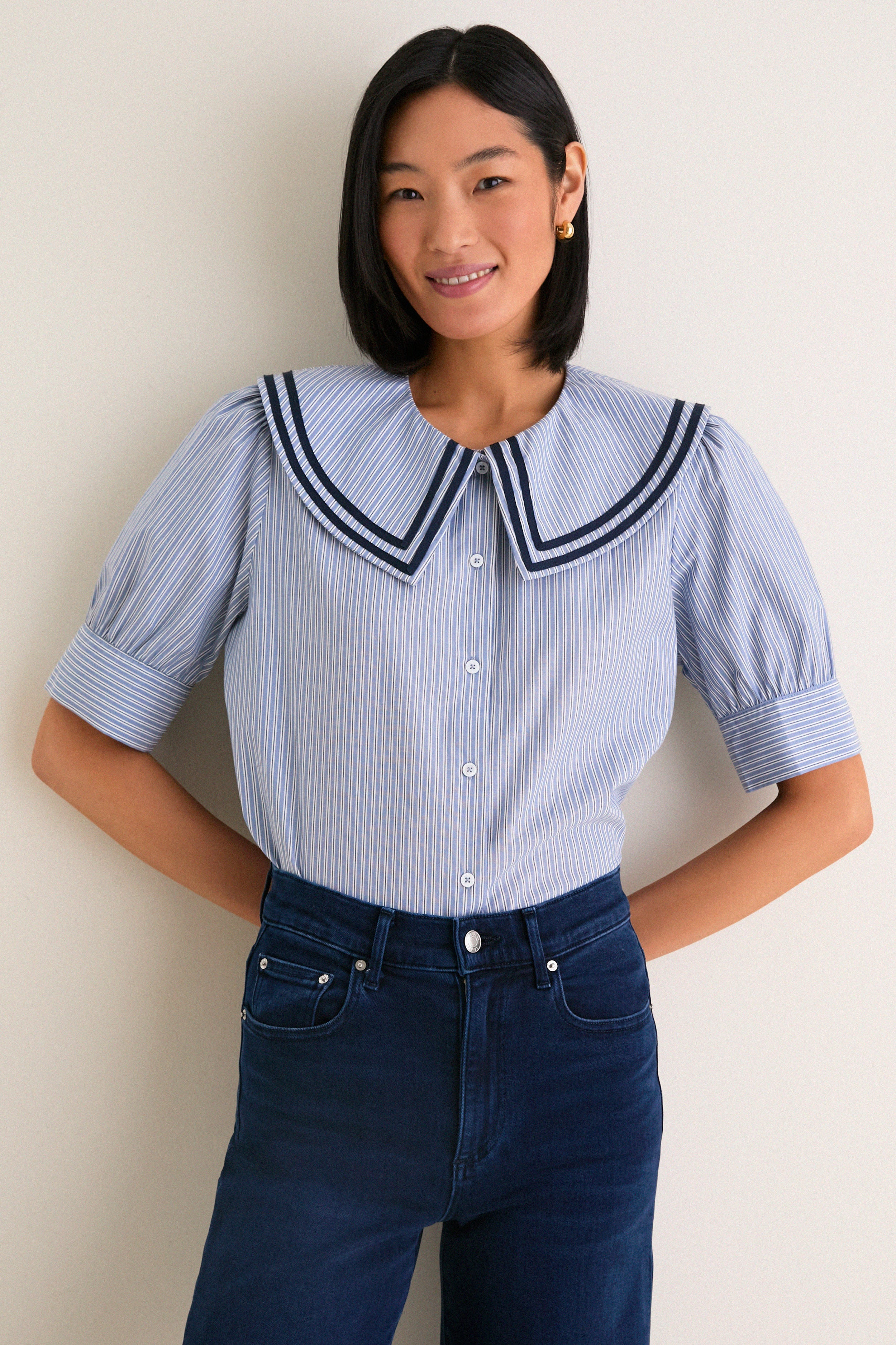 Parisian Stripe Renee Blouse | Tuckernuck (US)