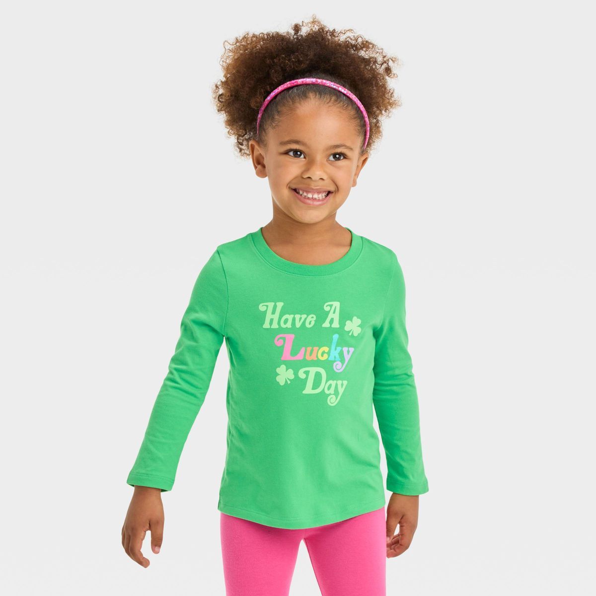 Toddler St. Patrick's Day 'Have A Lucky Day' Short Sleeve Graphic T-Shirt - Cat & Jack™ Light G... | Target