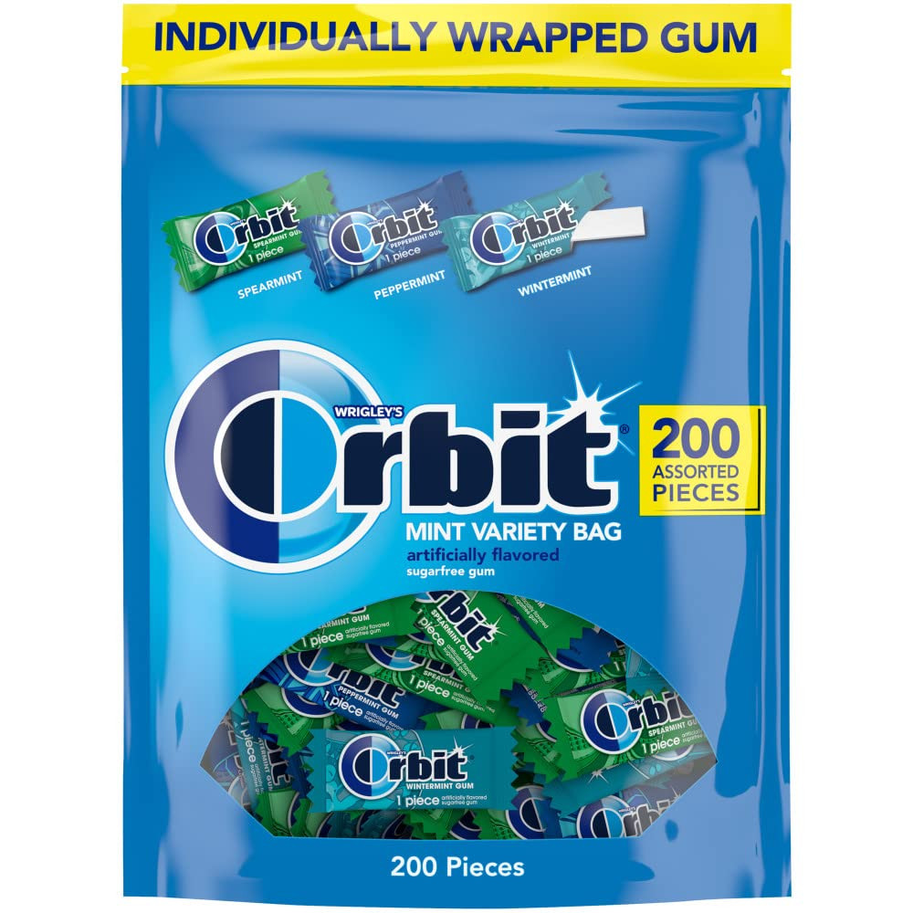 ORBIT Peppermint, Spearmint, & Wintermint Assorted Sugar Free Chewing Gum Bulk Pack, 13.4 oz 200-... | Amazon (US)
