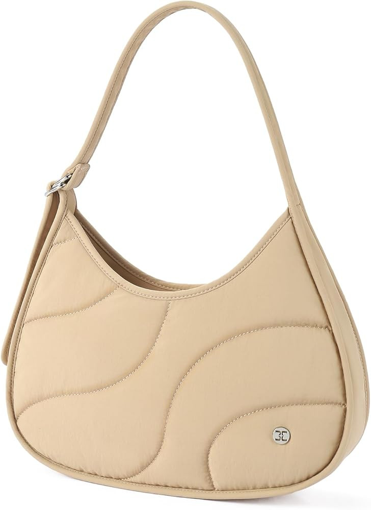 Telena Shoulder Bag Puffer Crescent Bags for Women Quilted Hobo Handbags Lightweight Clutch Purse | Amazon (US)