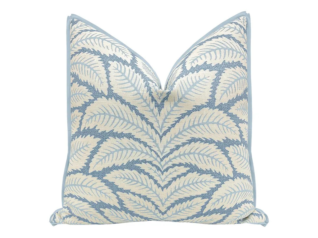 Brunschwig & Fils Talavera Cotton and Linen Print // Blue With Butterfly Flange | Floral | Blue T... | Etsy (US)