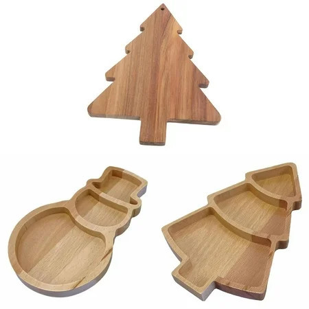 WXLCISI Christmas Tree Cutting Board Wooden Tray Christmas Tree Charcuterie Board Cheese Tray Wood Cutting Board For *3PCS | Walmart (US)