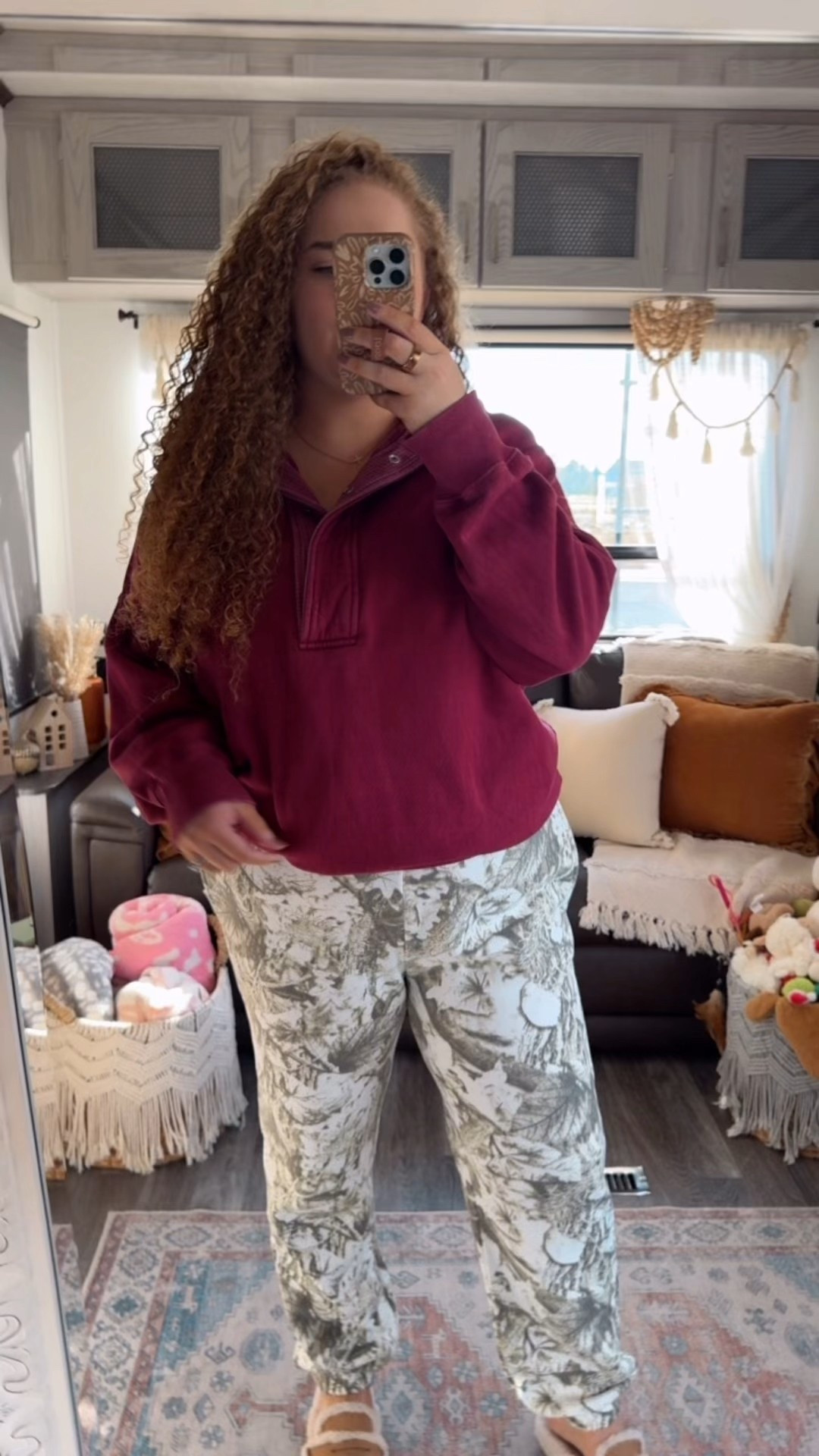 Cozy meets cute ❤️ This red pullover and camo jogger combo is the perfect fall lounge look 👏Topped it off with my fave faux shearling mules for that effortless comfy vibe 🍁 red pullover | aerie red pullover | aerie pullover | camouflage joggers | joggers outfit | joggers style | camo joggers | loafers | faux shearling loafers | fall loafers  | travel outfit | amazon travel outfit | amazon fashion | amazon finds | amazon look | amazon outfit | fall outfit | fall look | fall fashion | fall finds | fall outfit inspo | fall fashion inspo | fall 2025 | fall outfit  | casual outfit  | casual outfit inspo

#LTKSaleAlert #LTKStyleTip #LTKMidsize