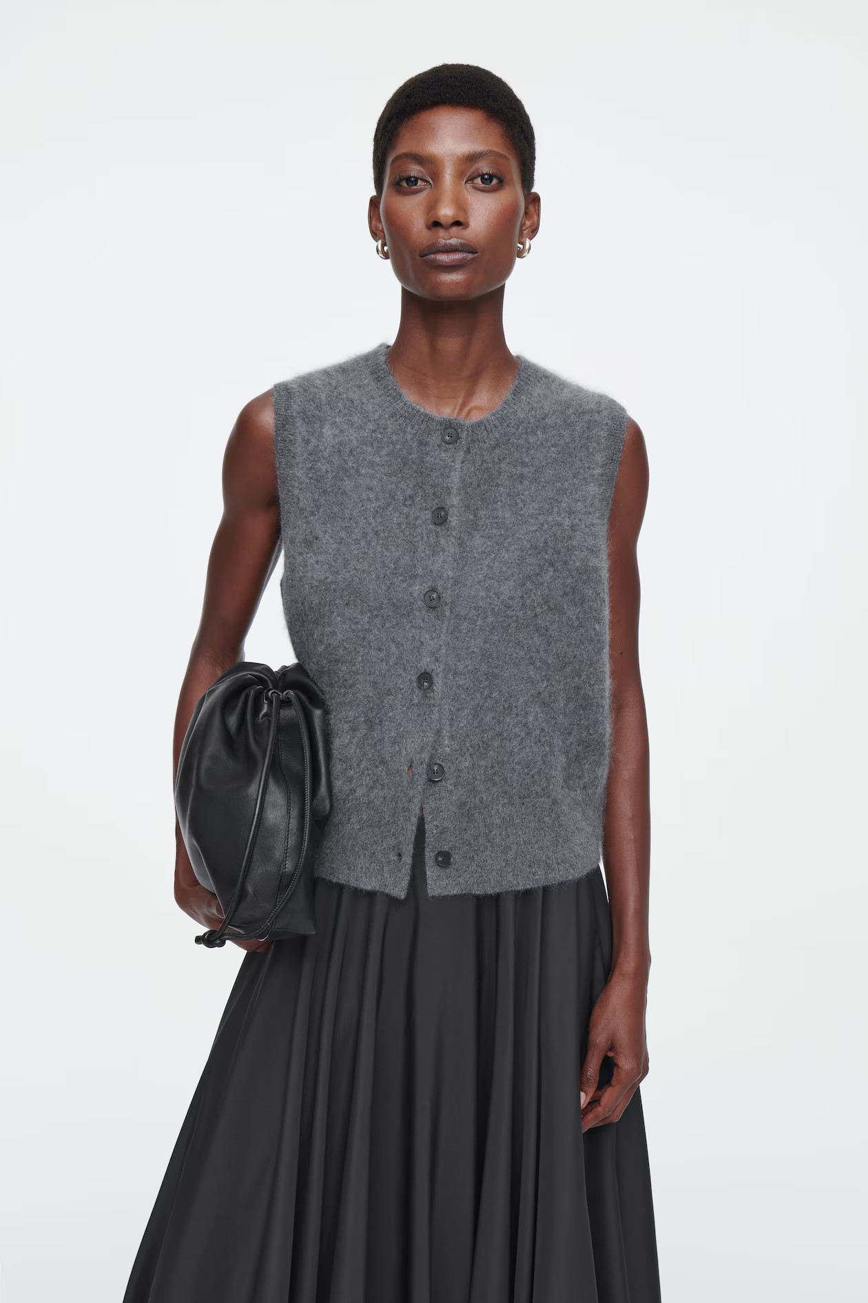 PURE BRUSHED-CASHMERE WAISTCOAT - DARK GREY | COS (EU)