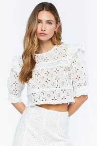 Floral Eyelet Top & Shorts Set | Forever 21 (US)
