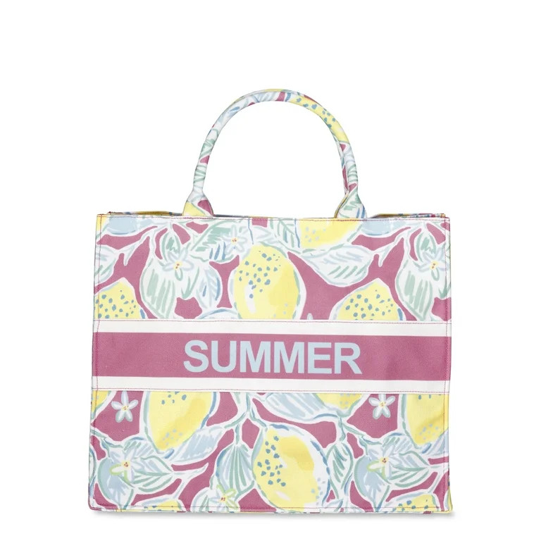 London Fog Women's Summer Canvas Tote Bag, Multi- colored | Walmart (US)