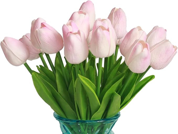 20pcs Artificial Tulip Silk Flowers 13" for Artificial Real Touch Tulips Fake Flower Arrangement ... | Amazon (US)