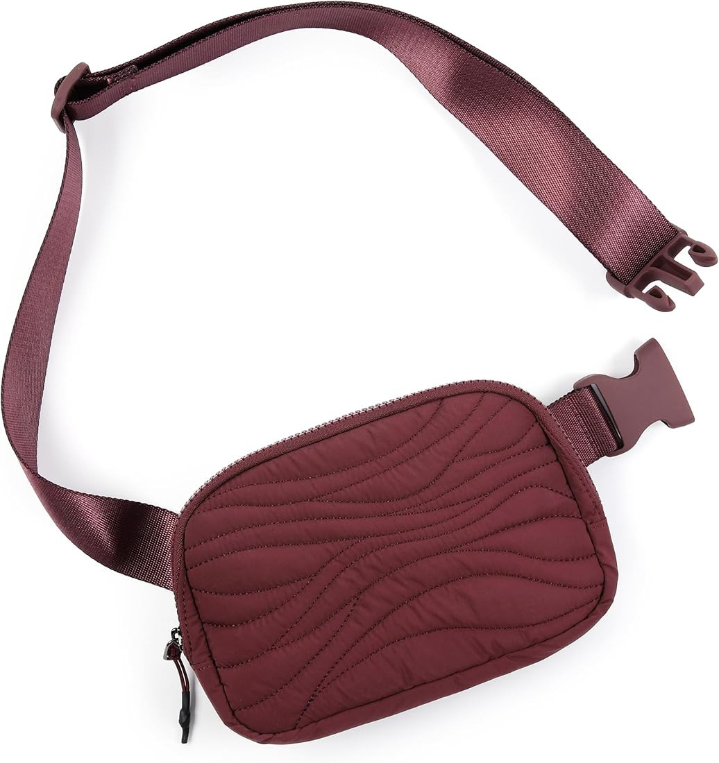 ODODOS Quilted Mini Belt Bag with Adjustable Strap Small Fanny Pack for Workout Running Traveling... | Amazon (US)