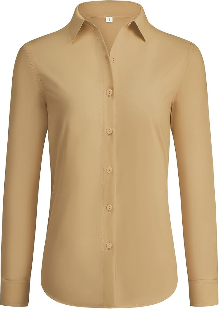 siliteelon Button Down Shirts for Women Wrinkle Free Dress Shirts Long Sleeve Shirts Formal Work ... | Amazon (US)