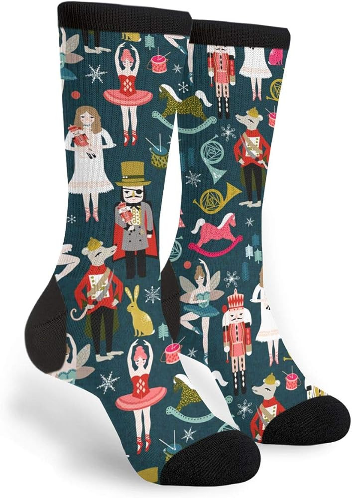 Unisex Fun Novelty Crazy Crew Socks Nutcracker Ballet Xmas Dance Dress Socks | Amazon (US)